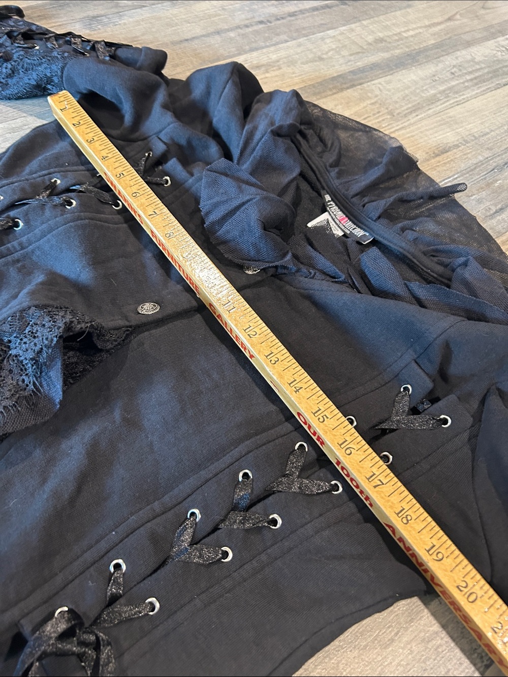 The Pyramid Collection Black Lace-Up Ruffled Jacket - Picture 7 of 9